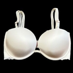 Victoria’s Secret Pink Date Plunge Push up Padded Multi-way bra Off White 32DD